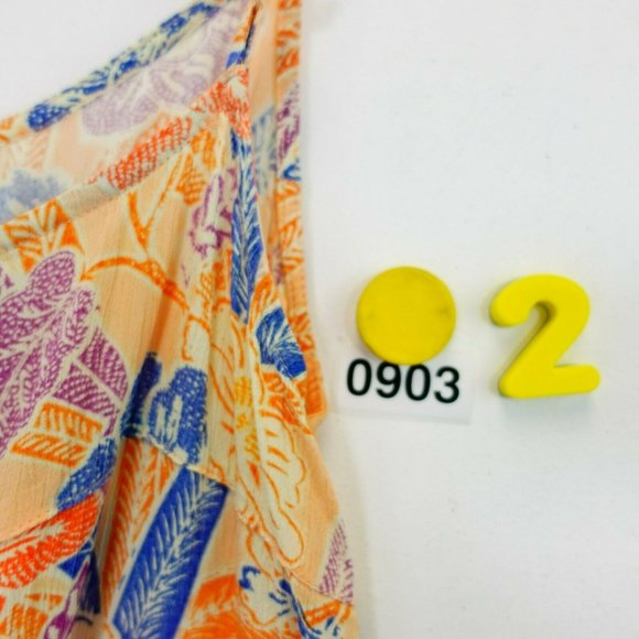 Urban Outfitters Dress Medium Orange Tank Mini‎ Floral Blue Summer Boho Loose - Picture 10 of 10